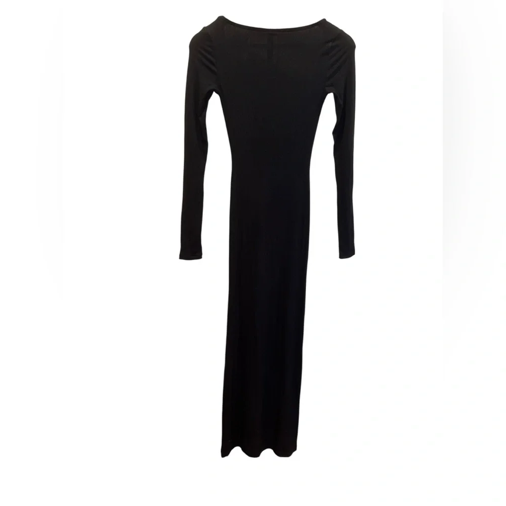 Skims Soft Lounge Long Sleeves/ Maxi Dress/ Ribbed‎ Onyx/   Size XS - Picture 3 of 5